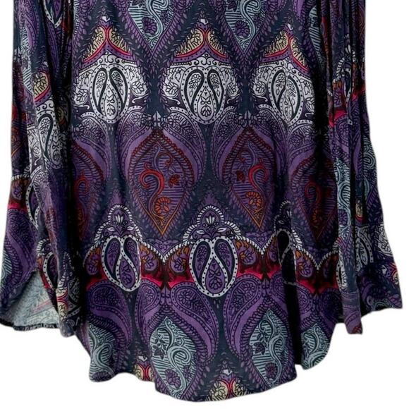 Anthropologie Sanctuary Paisley Print Tunic Top Long Sleeve Shirt Sz Large NWOT - Picture 6 of 10